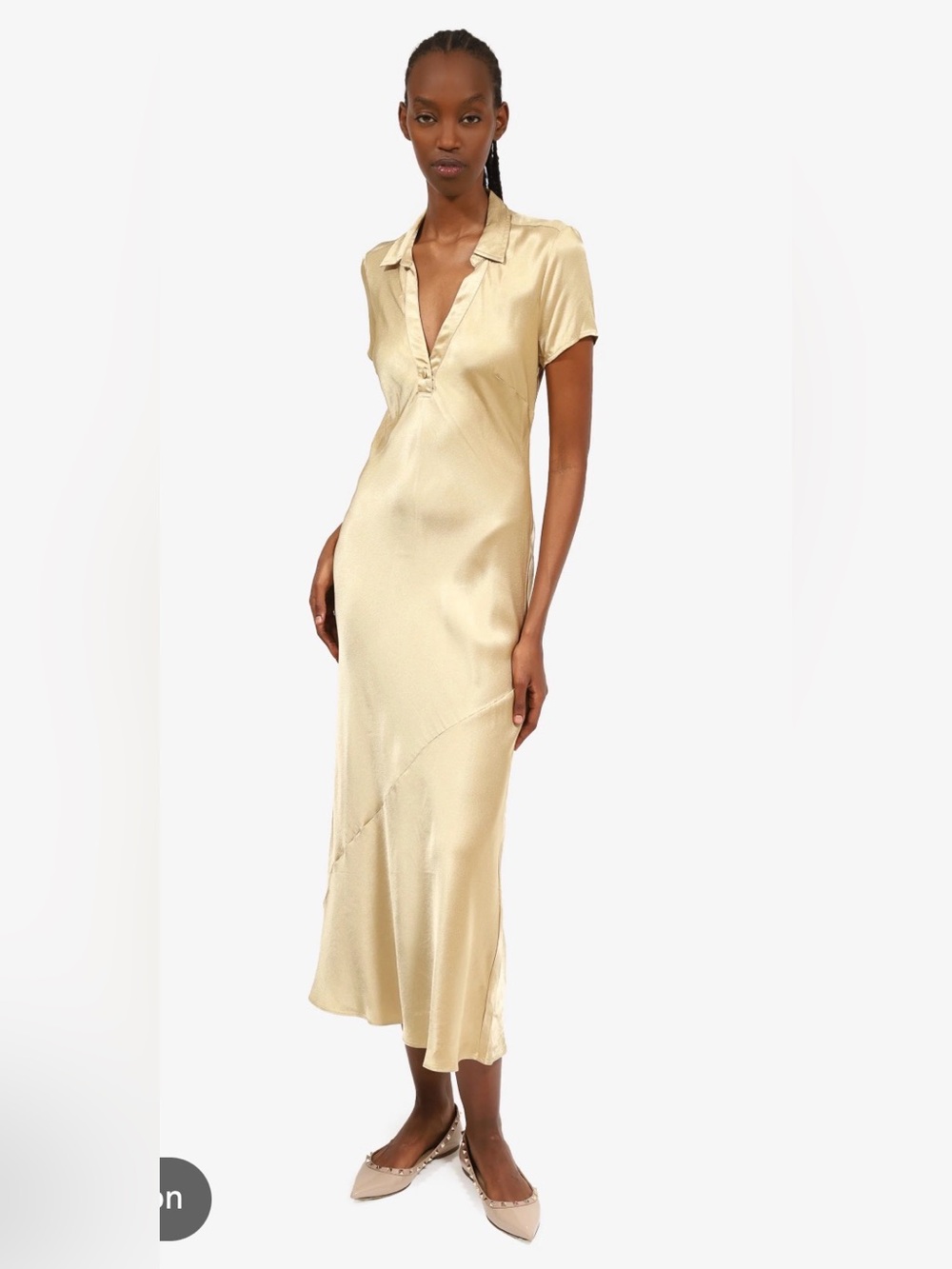J. Crew Gold Satin Collared Dress - size 0